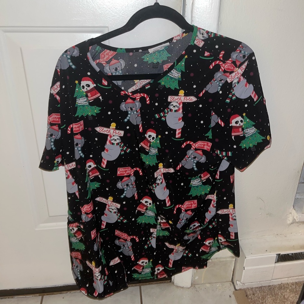 Black T-Shirt with Festive Koala Design